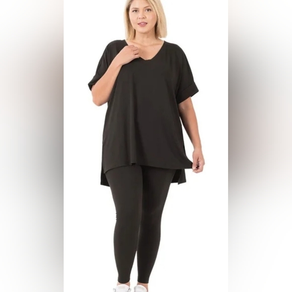 Zenana Outfitters Tops - Zenana SET EUC XL Classic Black Women's Set PTP 27 Waist 18 Inseam 27